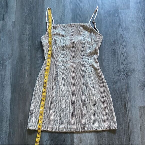 Urban Outfitters Bodycon Mini Dress Snakeskin Print Mesh Open Back - Picture 11 of 12